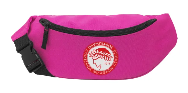 Ολυμπιακός — Unisex waist bag (banana) in PINK color with 2 pockets