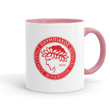 Ολυμπιακός, Κούπα χρωματιστή ροζ, κεραμική, 330ml