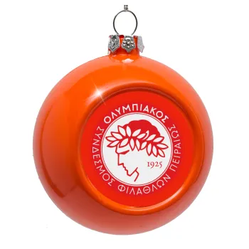 Ολυμπιακός, Orange Christmas tree ornament bauble 8cm