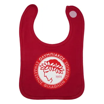 Ολυμπιακός, Σαλιάρα με Σκρατς Κόκκινη 100% Organic Cotton (0-18 months)