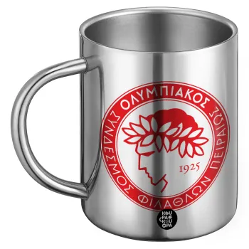 Ολυμπιακός, Ανοξείδωτη Μεταλλική Κούπα 450ml - Διπλού Τοιχώματος