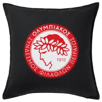 Ολυμπιακός, Sofa cushion black 50x50cm includes filling