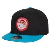 Child's Flat Snapback Hat, Black/Blue (100% COTTON, CHILD, UNISEX, ONE SIZE)