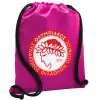 Backpack pouch GYMBAG Fuchsia, with pocket (40x48cm) & thick cords