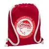 Backpack pouch GYMBAG Red, with pocket (40x48cm) & thick cords
