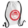 Backpack pouch GYMBAG white, with pocket (40x48cm) & thick cords
