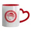 Mug heart red handle, ceramic, 330ml