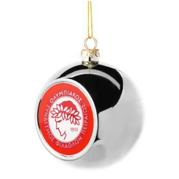 Ολυμπιακός, Silver 8cm Christmas tree ball ornament